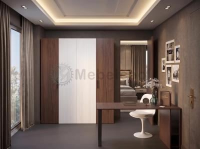 Комплект мини-кухни Агата МДФ R55 со столом BMS-1 с пеналом, с местом под мойку, с местом под холодильник для гостиницы