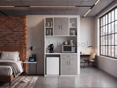 Кухня-шкаф Лоретта 4-6 mebelcool.ru  для гостиницы в стиле лофт в цвете под бетон